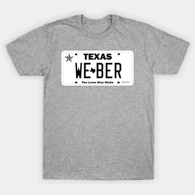 Weber Grill Texas Vanity license plate T-Shirt by zavod44